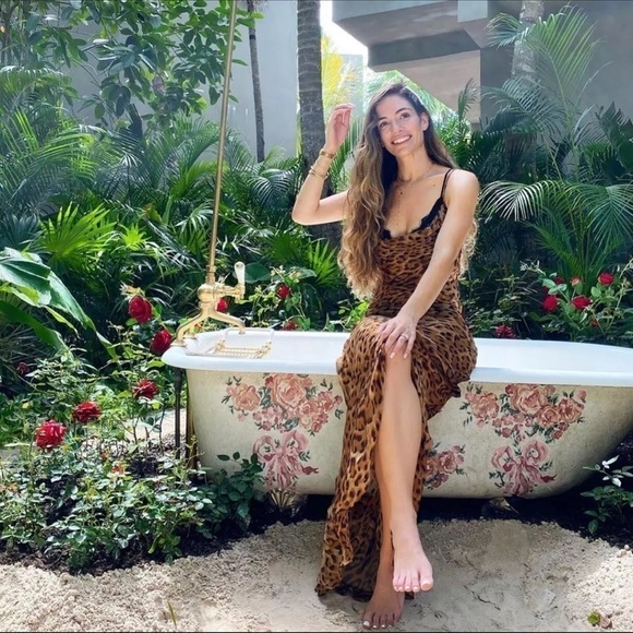 Classy  Leopard Sheer Sleeveless Cocktail Party Maxi Dress - Picture 8 of 8